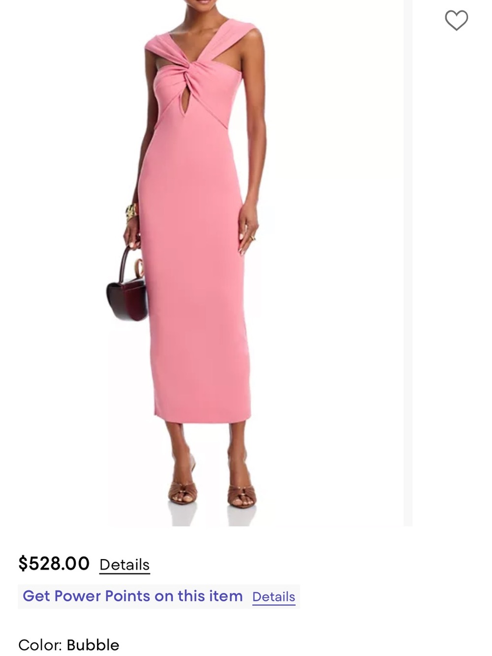 cult gaia Bubble Pink Twist-Front Midi Dress